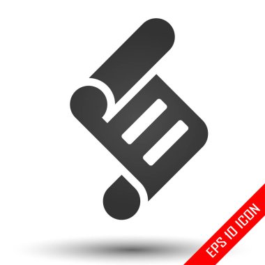 Kaydırma simge. Kaydırma işareti. Beyaz arka plan üzerinde kaydırma basit düz logosunun. Vektör çizim.