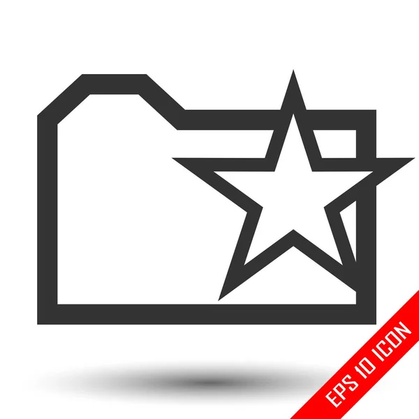 Icono Carpeta Favorito Logo Carpeta Con Una Estrella Aislada Sobre — Archivo Imágenes Vectoriales