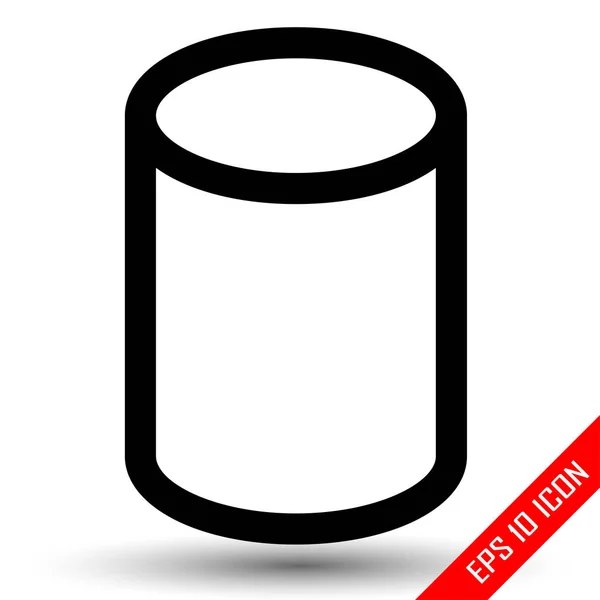 Cylinder Ikon Förpackningar Enkla Geometriska Form — Stock vektor