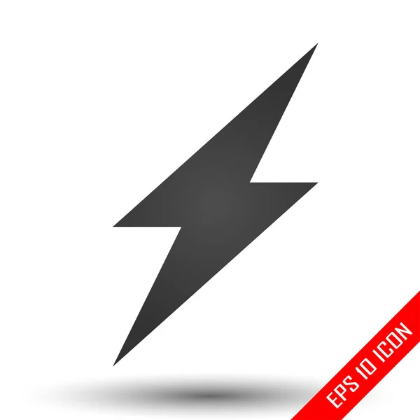 Thunderbolt Ikonen Enkel Platt Logotyp Thunderbolt Vit Bakgrund Flash Tecken — Stock vektor