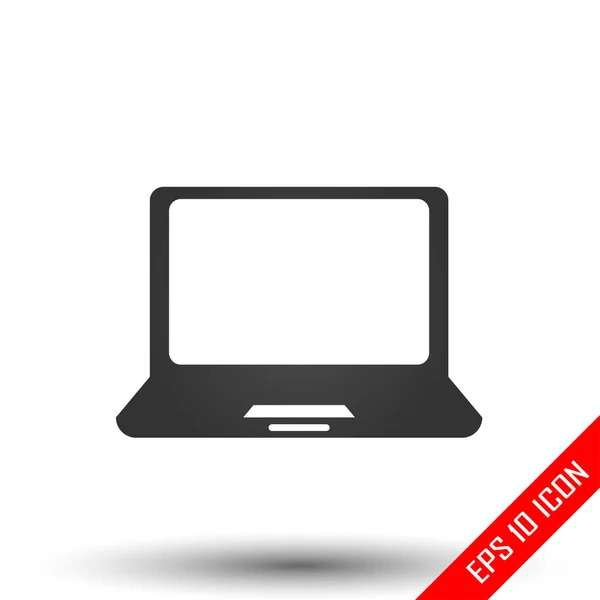 ノート パソコンのアイコン 白い背景上のラップトップのシンプルなフラットのロゴ ベクトル図 — ストックベクタ
