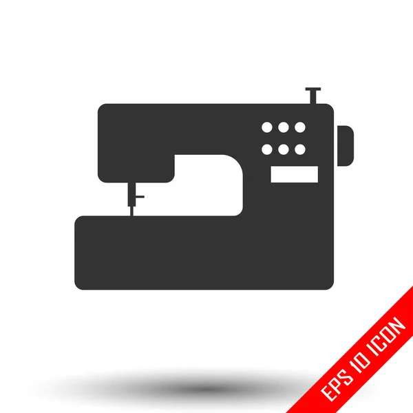 Sewing Machine Icon Simple Flat Logo Sewing Machine White Background — Stock Vector