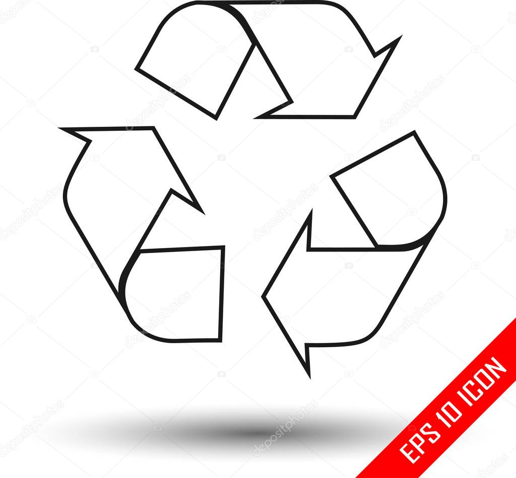 Recycle icon. Flat icon of recycle. Recycle EPS. Vector illustration.
