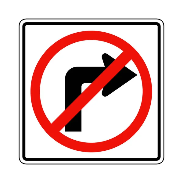 Отсутствие Предупреждения Повороте Направо Фоне Дорожного Знака Американском Канадском Стиле — стоковое фото