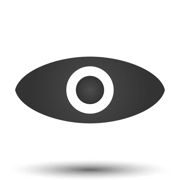 Ögonikonen Enkel Platt Logotyp Ögat Isolerade Vit Bakgrund Vektorillustration — Stock vektor