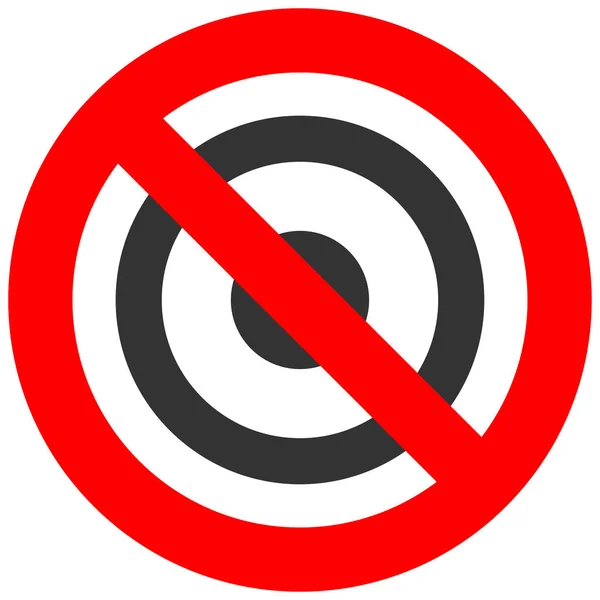 Signo Prohibido Con Icono Destino Aislado Sobre Fondo Blanco Objetivo — Vector de stock