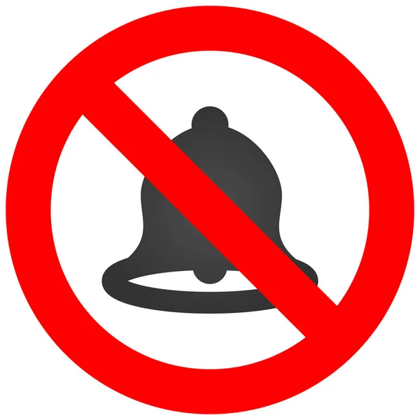 禁止的标志与响铃图标查出在白色背景 响铃是禁止的向量例证 不允许使用铃声 响铃是禁止的 — 图库矢量图片