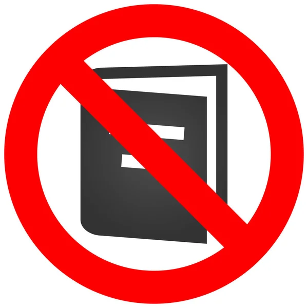 Signo Prohibido Con Icono Libro Aislado Sobre Fondo Blanco Lectura — Vector de stock