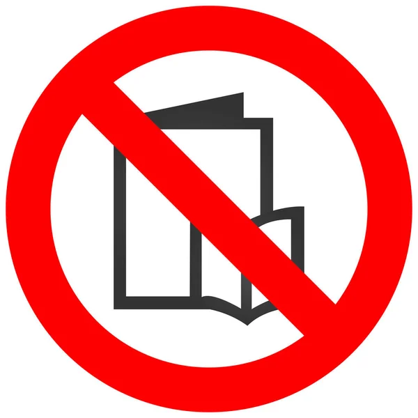 Verbotsschild Mit Büchersymbol Auf Weißem Hintergrund Lesen Ist Verboten Vektor — Stockvektor