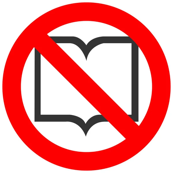 Signo Prohibido Con Icono Libro Aislado Sobre Fondo Blanco Lectura — Vector de stock