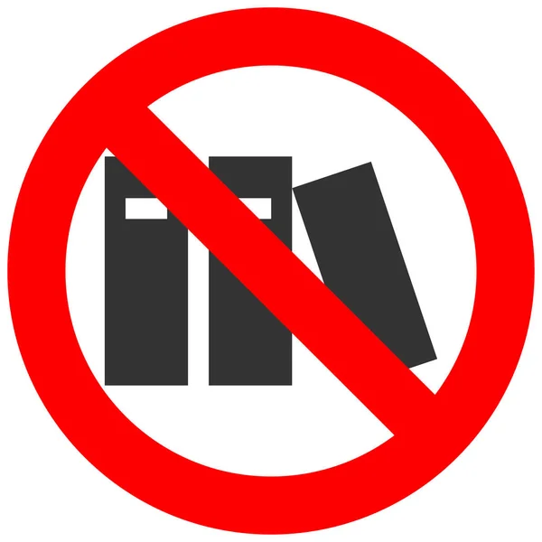 Signo Prohibido Con Icono Libro Aislado Sobre Fondo Blanco Lectura — Vector de stock