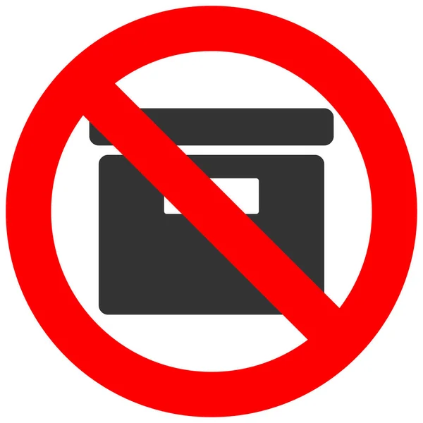 Verbotsschild Mit Kastensymbol Auf Weißem Hintergrund Verwendung Von Box Ist — Stockvektor
