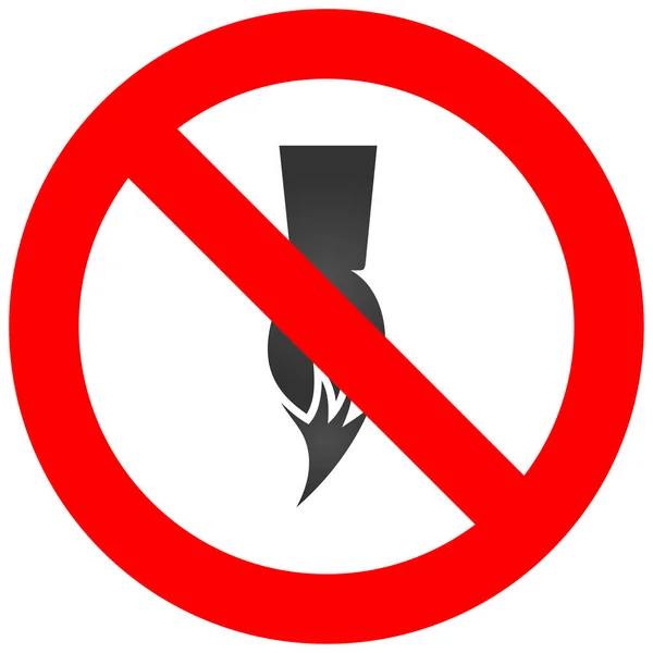 停止或禁止标志与画笔图标隔离在白色背景上 画笔是禁止的矢量插图 不允许使用画笔图像 画笔是被禁止的 — 图库矢量图片