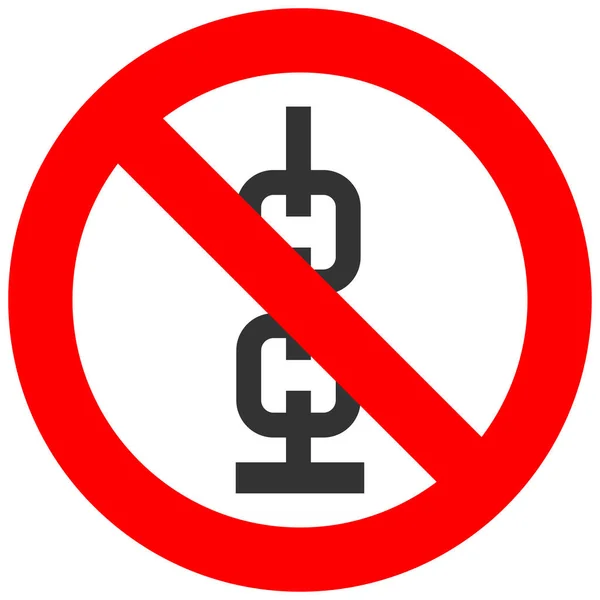 Znak Zakazu Ikona Łańcucha Białym Tle Pomocą Łańcucha Jest Zabronione — Wektor stockowy