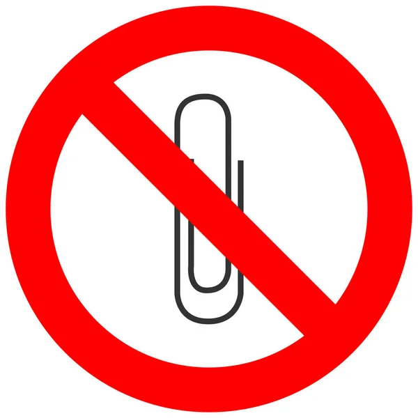 Verbotsschild Mit Clip Symbol Auf Weißem Hintergrund Clip Ist Verboten — Stockvektor