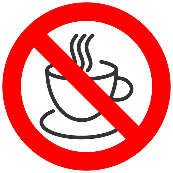 Signo Prohibido Con Icono Taza Café Aislado Sobre Fondo Blanco — Vector de stock