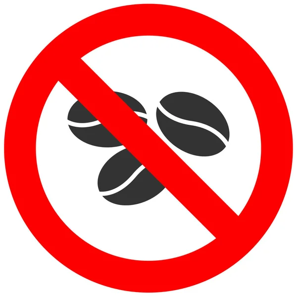Verbotsschild Mit Kaffeebohnen Symbol Auf Weißem Hintergrund Kaffeetrinken Ist Verboten — Stockvektor
