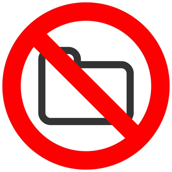 Verbotsschild Mit Abstraktem Ordnersymbol Auf Weißem Hintergrund Die Verwendung Von — Stockvektor