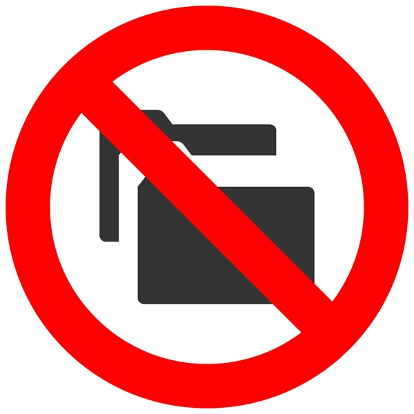 Zakazanych Znak Streszczenie Folderu Ikona Białym Tle Przy Użyciu Folderu — Wektor stockowy