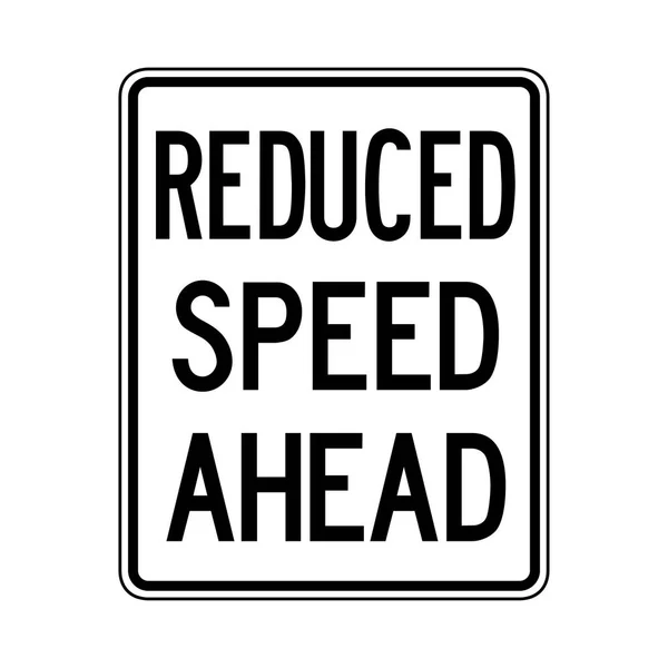 Reduzierte Geschwindigkeit Vor Verkehrszeichen — Stockvektor