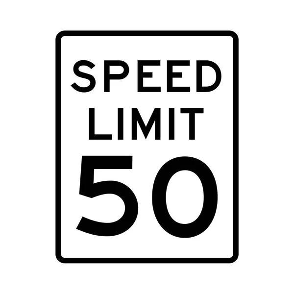 Speed Limit Traffic Light White Background — Stock Vector