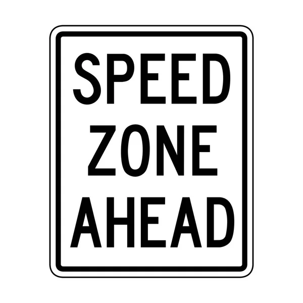 速度区前面警告街道标志在白色背景 美国和加拿大风格 — 图库矢量图片