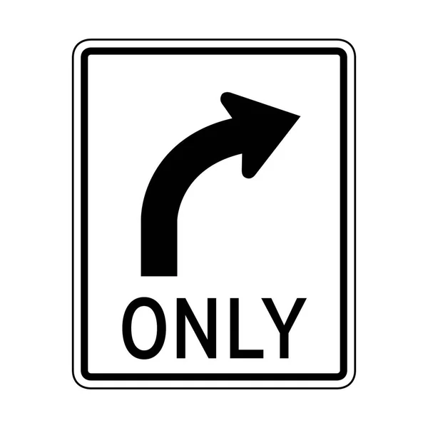 Illustration Panneau Signalisation Droite Isolée Sur Fond Blanc — Image vectorielle