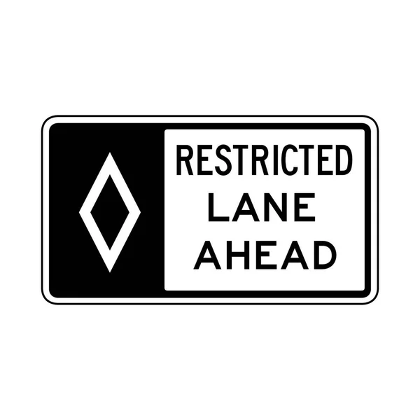 Vektor Begränsad Lane Ahead Icon — Stock vektor