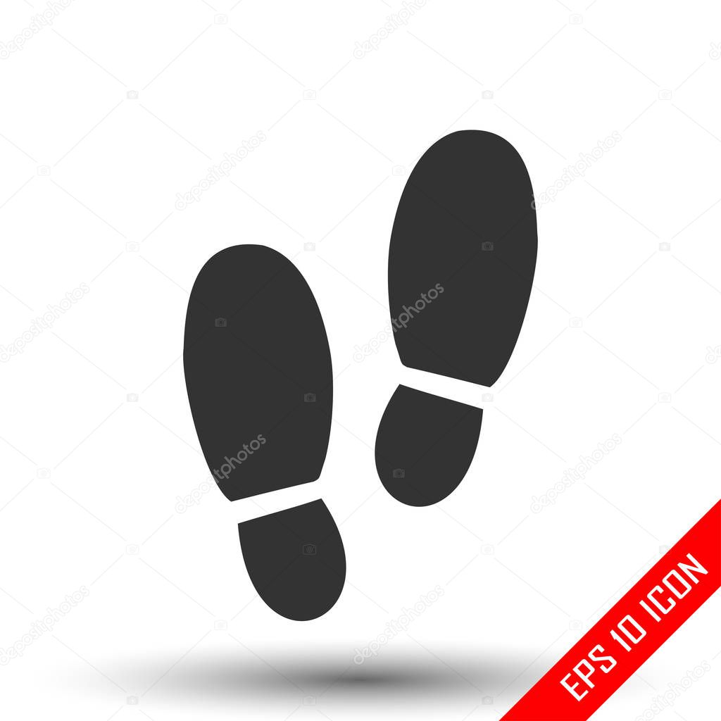 Man footprints icon. Simple flat logo of footprints isolated on white background. Vector illustration.