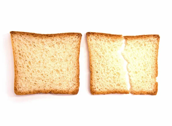 Beyaz tost ekmek iki adet beyaz bir arka plan üzerinde — Stok fotoğraf