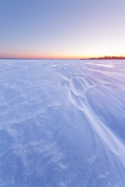 Désert Glace Lac Gelé Avant Aube Webo Milieu Hiver — Photo