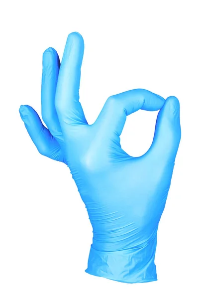 Photo Hand Insulated Glove Okay Sign Hand Position Sign Okay — Stock Photo, Image