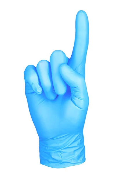 Photo Hand Isolated Glove Pointing Gesture Hand Direction Pointing Position — Stock Photo, Image