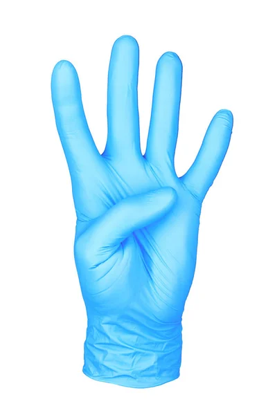 Photo Hand Isolated Glove Four Finger Hand Four Finger Position — Stock Photo, Image