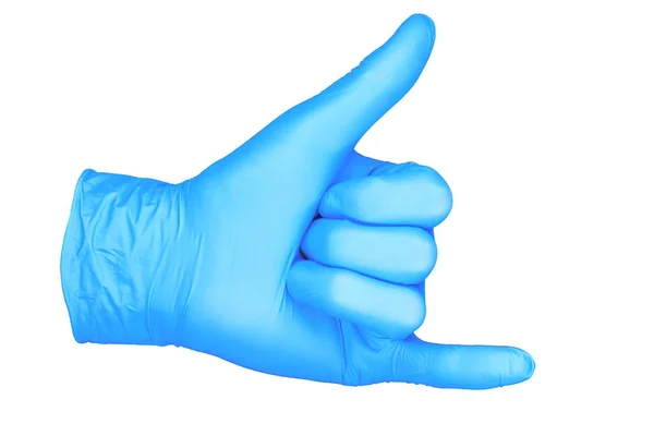 Photo Insulated Glove Hand Gesture Shaka Hand Position Gesture Shaka — Stock Photo, Image