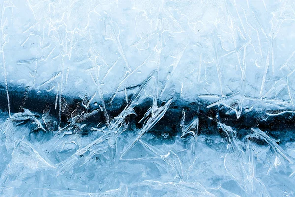 Textura Gelo Inverno Padrões Fundo Foto Fantasia Padrões Gelo — Fotografia de Stock