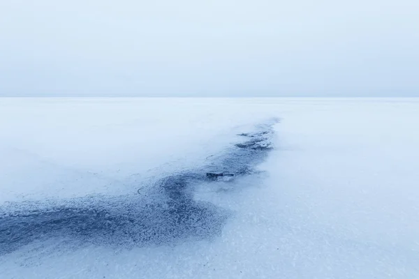 Fancy Vzory Ledě Ranní Mlhovky Oparu Obzoru — Stock fotografie