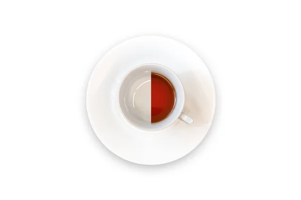 Klassischer Tee weiße Tasse Draufsicht — Stockfoto