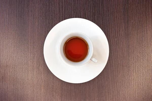 Klassischer Tee weiße Tasse Draufsicht — Stockfoto