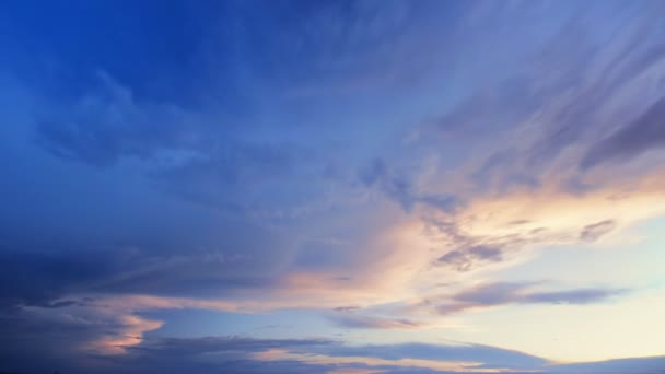 Zeitraffer Der Wolken Bei Sonnenuntergang Verblassende Farben Malen Eine Schöne — Stockvideo