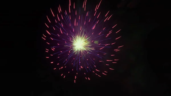 Feux d'artifice lumineux contre un ciel nocturne — Photo