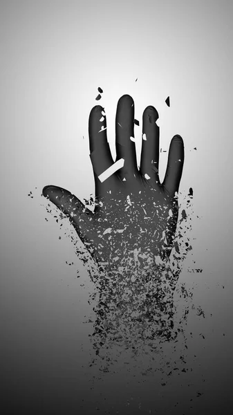 Sarung tangan hitam hancur menjadi butiran — Stok Foto