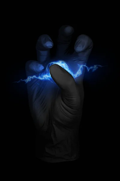 Background illustration of a spark in the hand — Stock Photo, Image