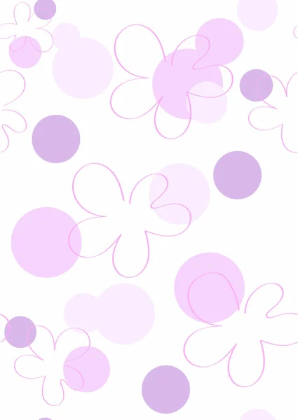 purple bloom abstract flowers and purple, pink, violet circles