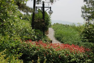 Çin genel bahçesinde yaya yolu