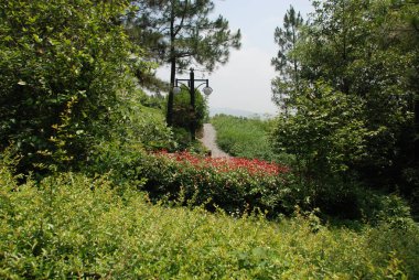 Çin genel bahçesinde yaya yolu