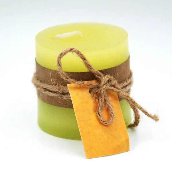 Candle Natural Rope Paper Tag — Stock Photo, Image