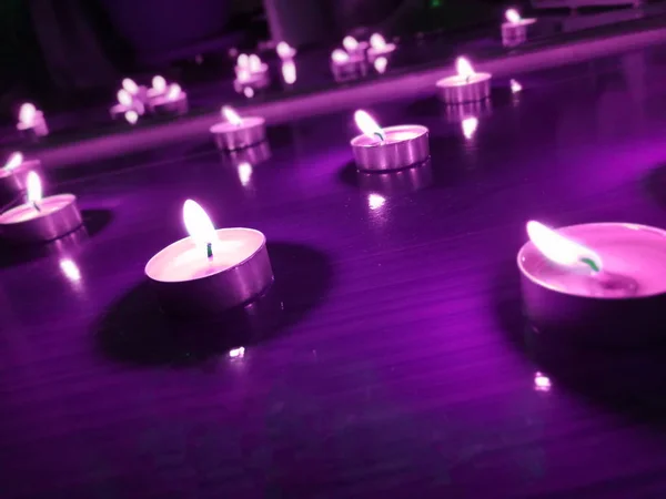 Nice Background Candle Lights Floor — Stock Photo, Image