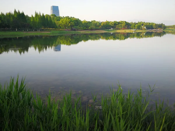 Lake City Park Yiwu City China — Stockfoto
