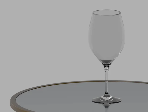 Copo de vinho na mesa. Renderização 3d — Fotografia de Stock